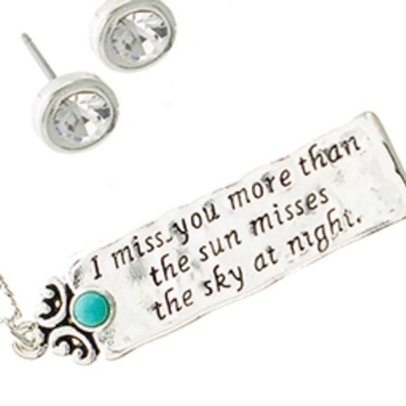 🆕🌸 Necklace & Earring I Miss You More❤️ - Picture 2 of 8